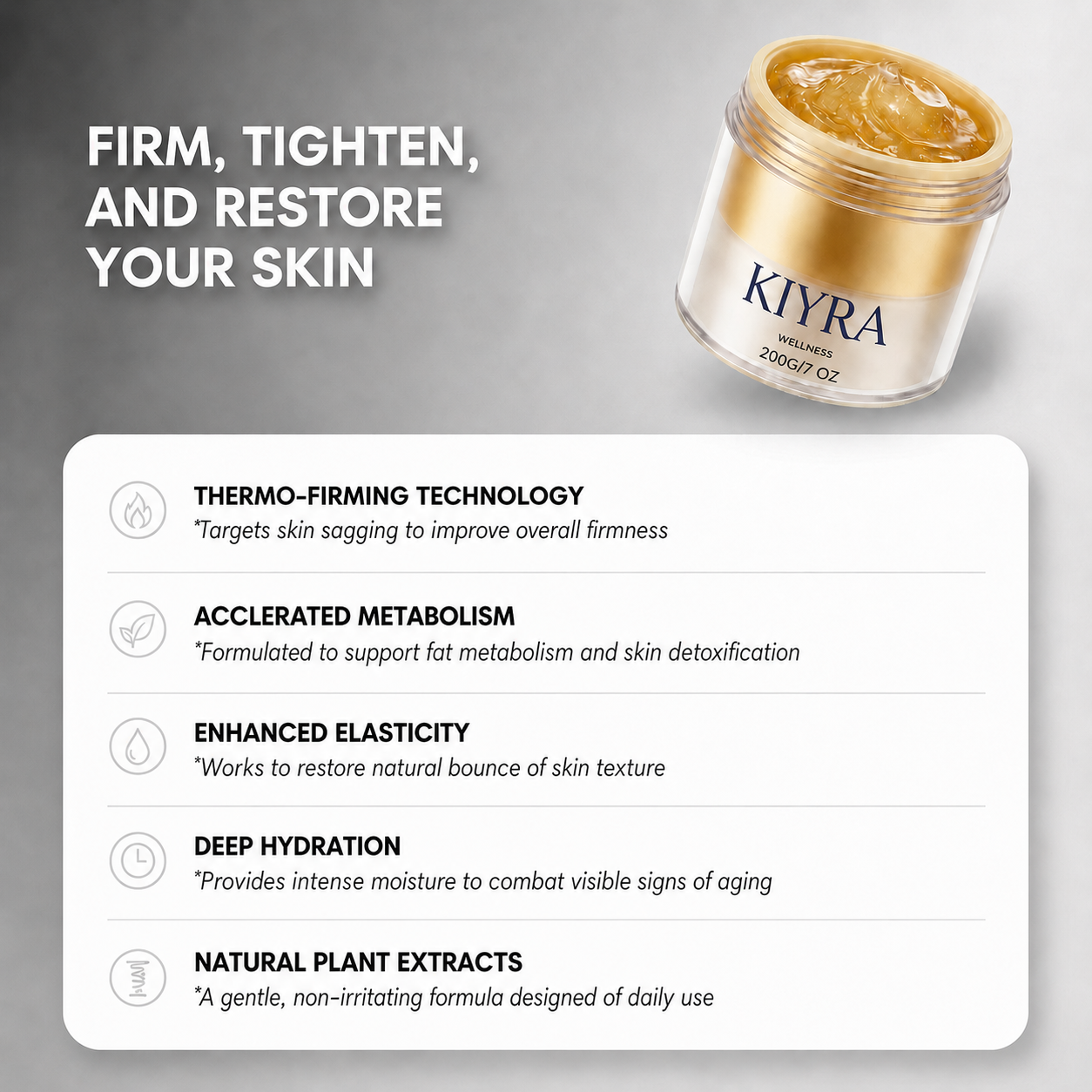 Kiyra™ Anti-Cellulite Gold Massage Cream