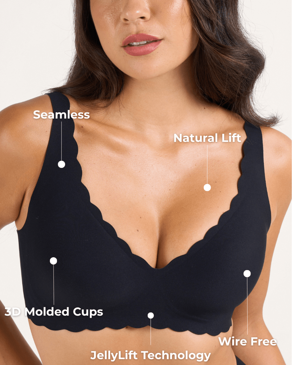 Deep V Push-Up Seamless Wireless Jelly Bra
