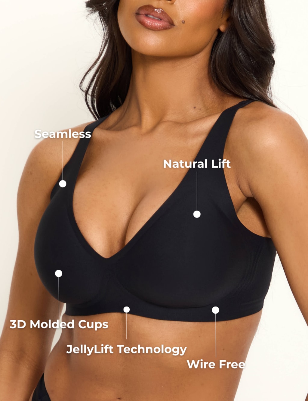 Deep V Push-Up Seamless Wireless Jelly Bra