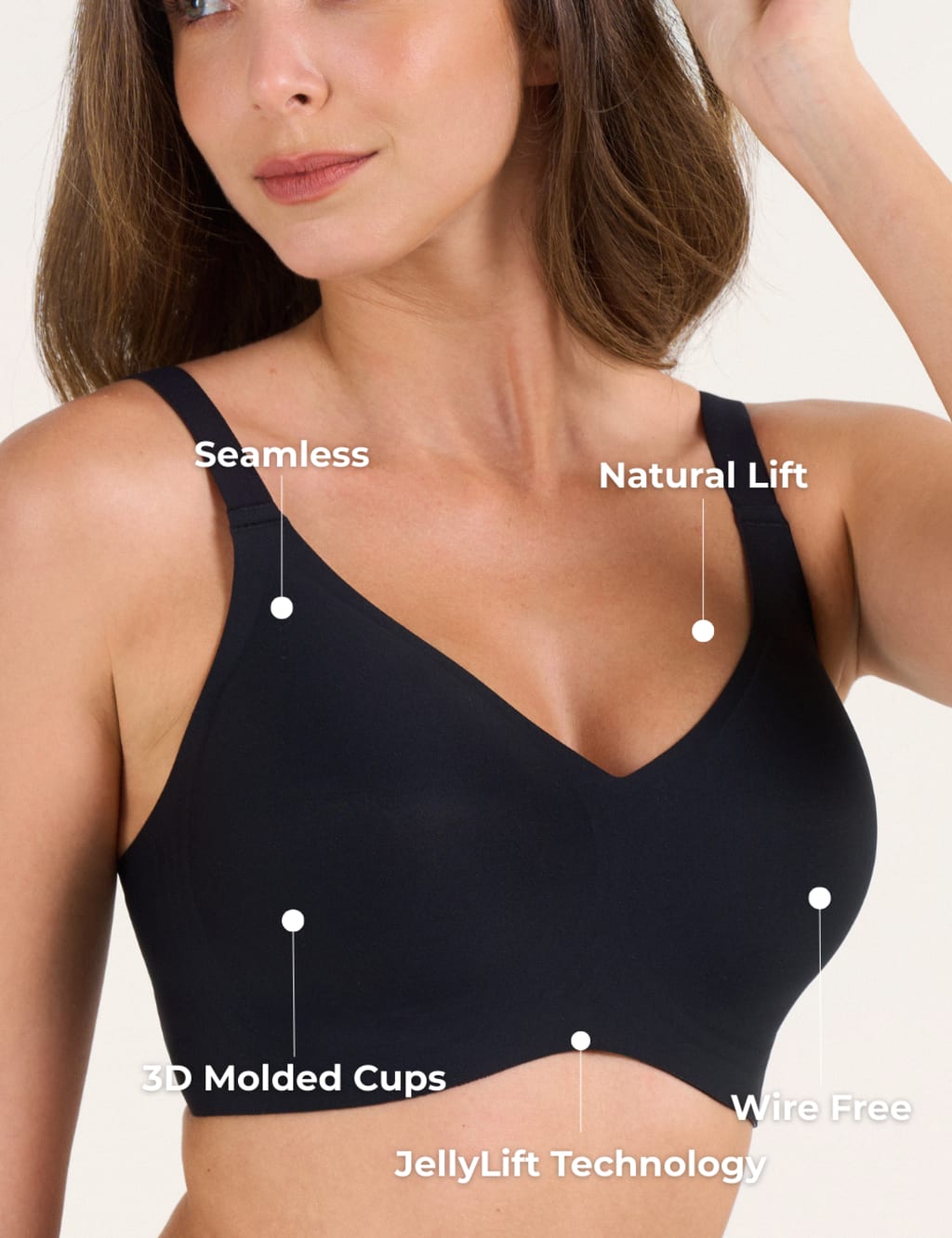 Deep V Push-Up Seamless Wireless Jelly Bra